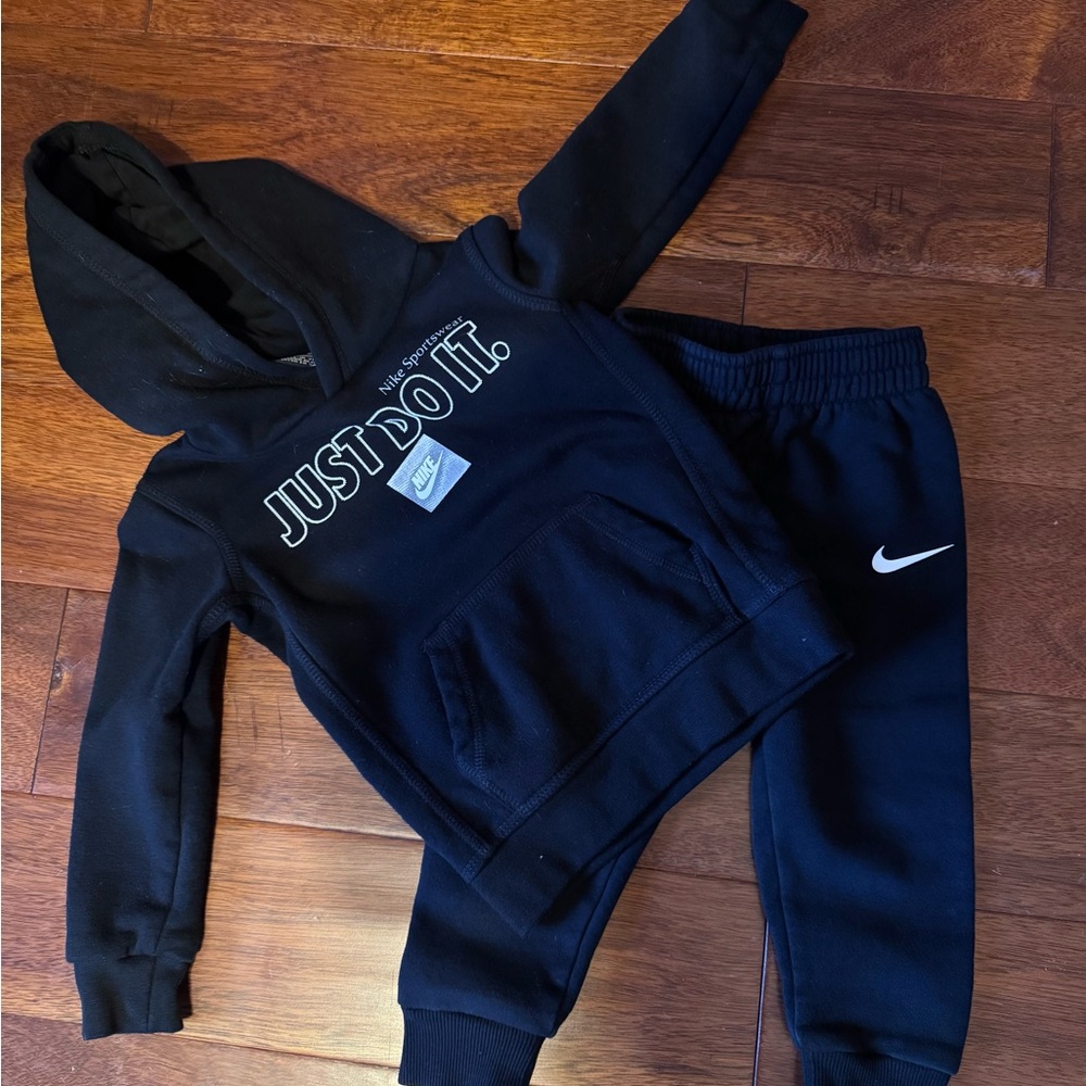 Nike Kids Black Joggers and Hoodie Set